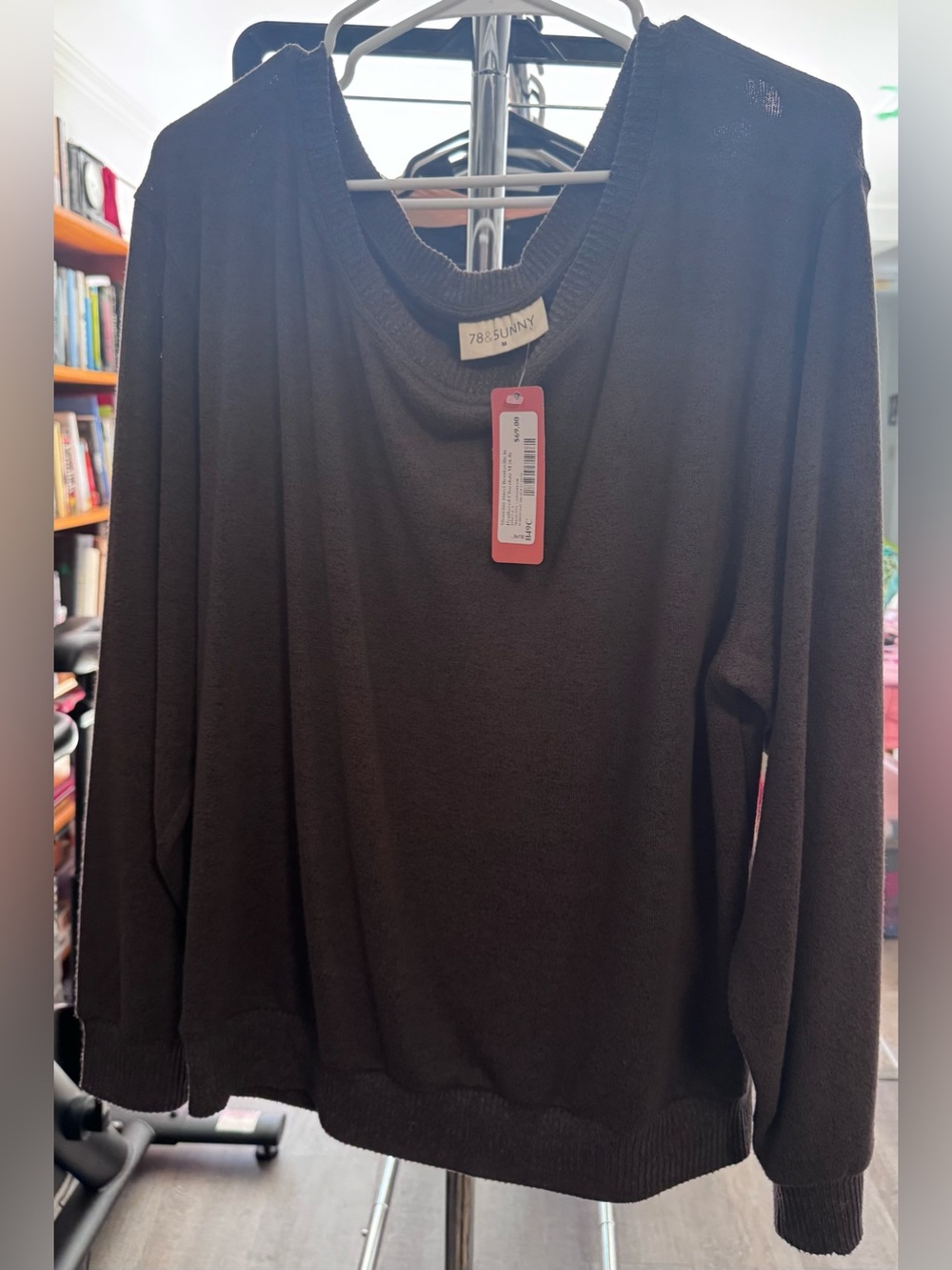 78 & Sunny Women’s Off-Shoulder Sweatshirt - Picture 2 of 4